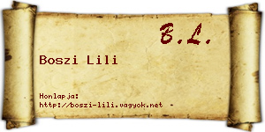 Boszi Lili névjegykártya
